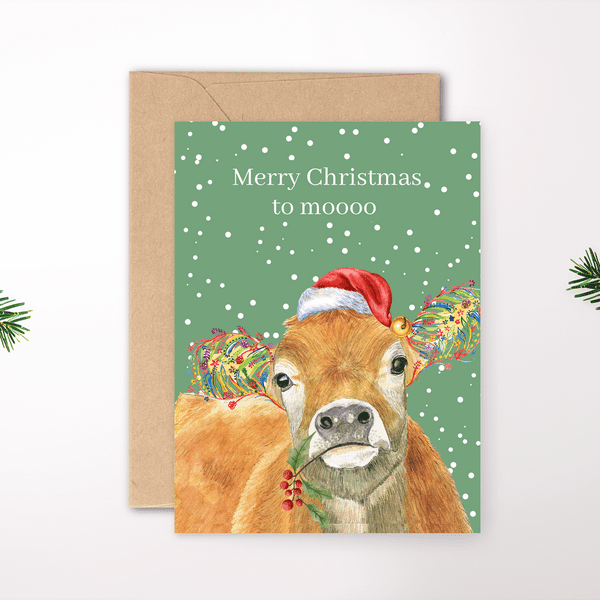 CHRISTMAS COW ECO CARD NEW