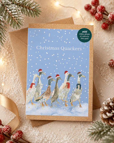Christmas Ducks QR Card - Add video, photo or voice to this card
