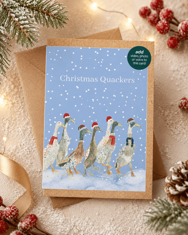 Christmas Ducks QR Card - Add video, photo or voice to this card