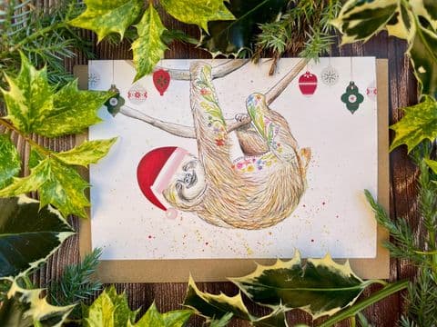 CHRISTMAS GREETINGS FROM SOPHIE THE SLOTH ECO-CARD