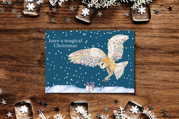 CHRISTMAS OWL ECO CARD NEW