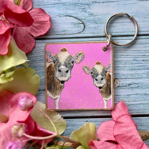 CLOVER THE COW ECO KEYRING