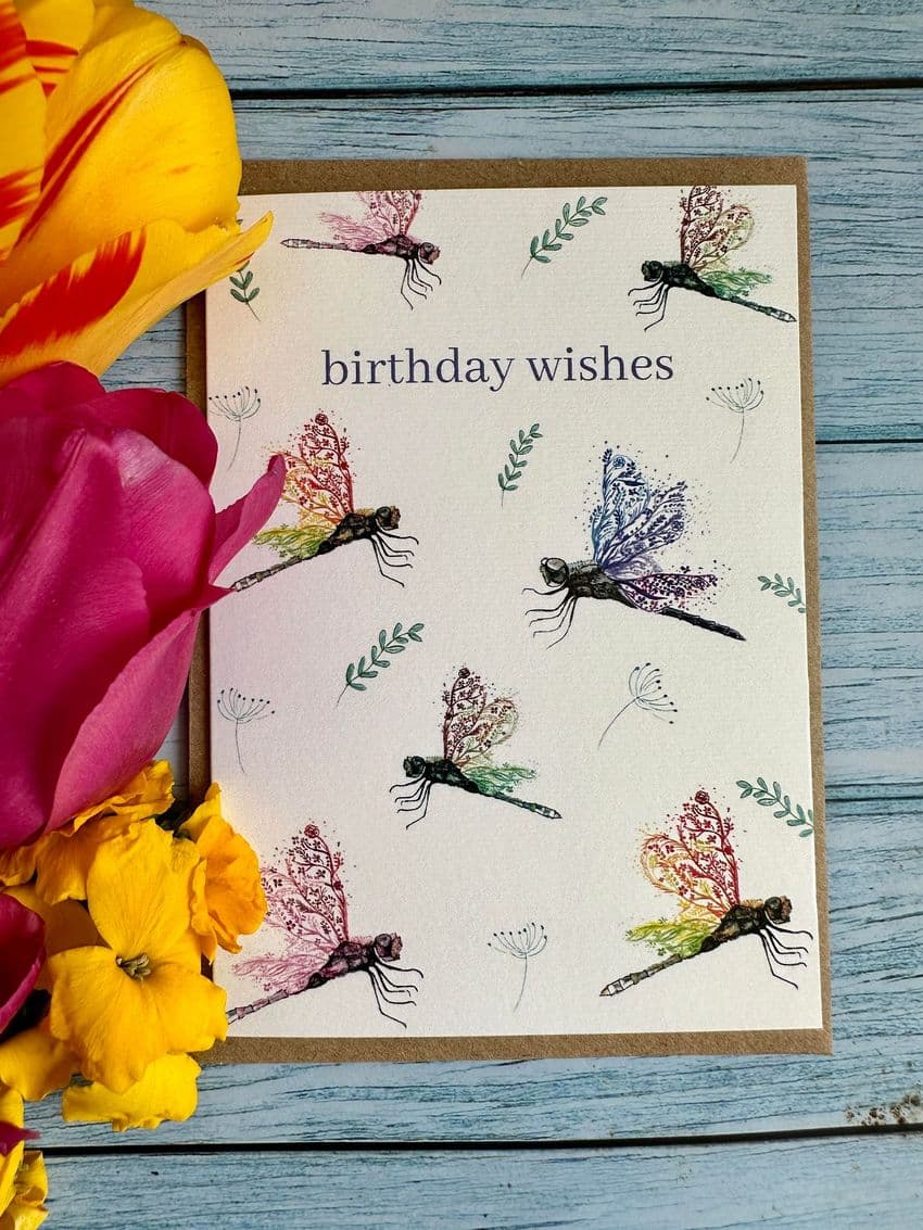 DRAGONFLY BIRTHDAY WISHES ECO-CARD