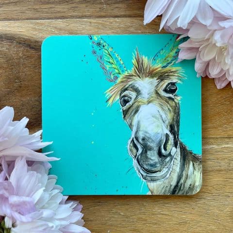 DYLAN THE DONKEY LUXURY CORK COASTER