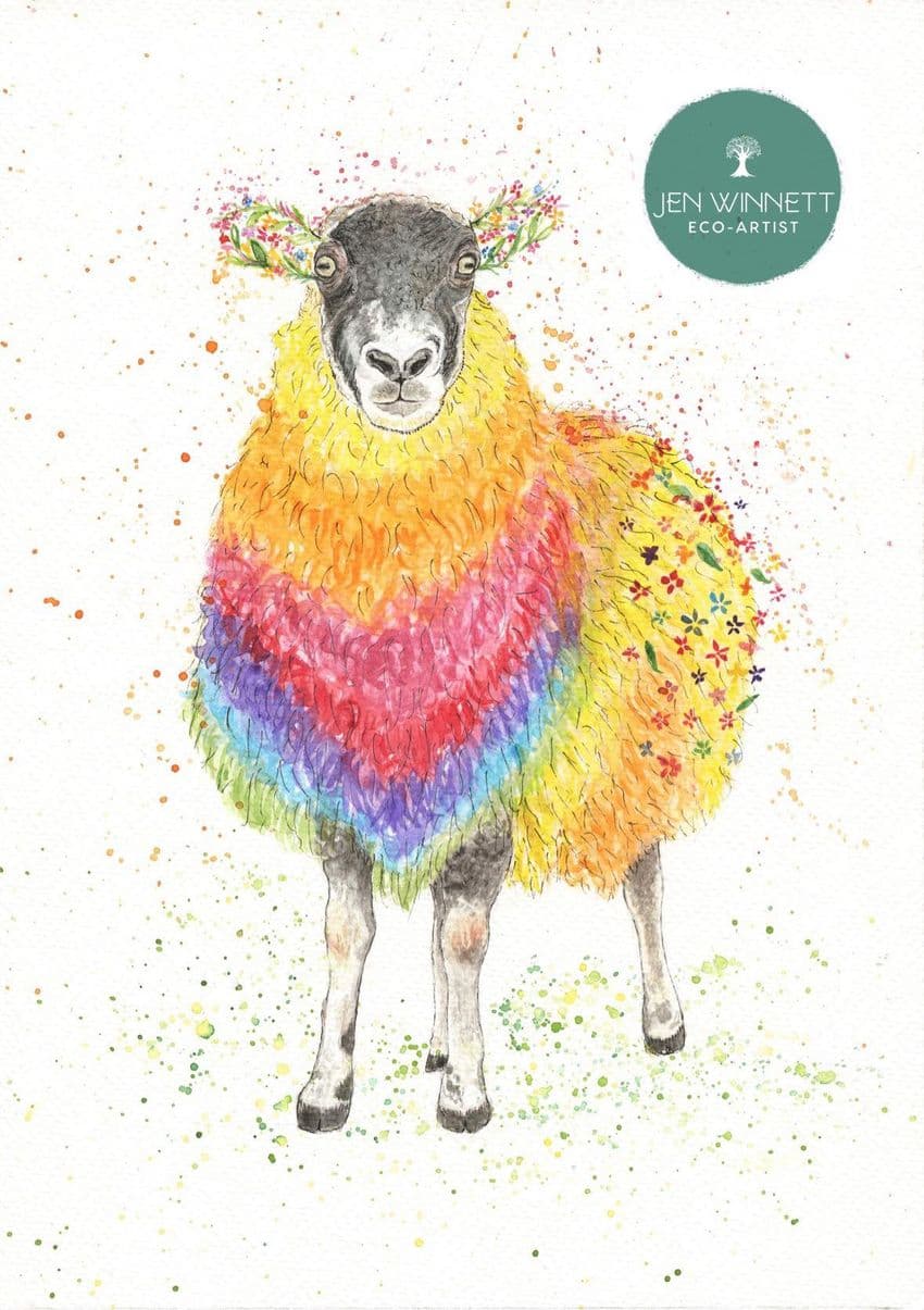 EWEGENE THE SHEEP SIGNED PRINT