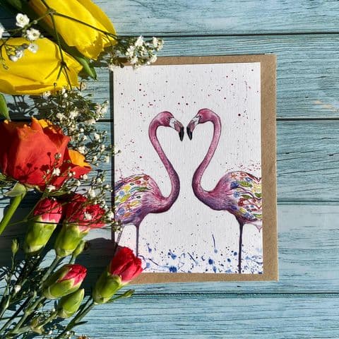 FAUNA AND FLORA THE FLAMINGOES ECO-CARD