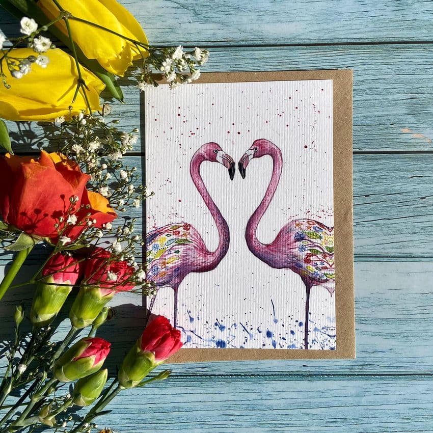 FAUNA AND FLORA THE FLAMINGOES ECO-CARD