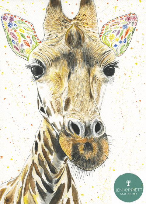 GEORGIE THE GIRAFFE SIGNED PRINT