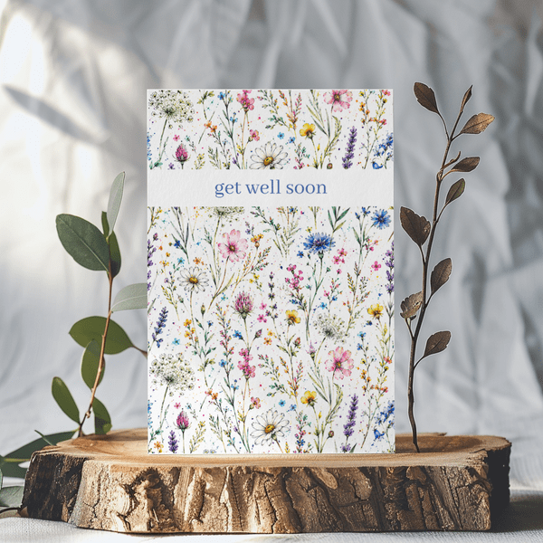 GET WELL SOON FLORAL ECO-CARD