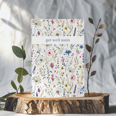 GET WELL SOON FLORAL ECO-CARD