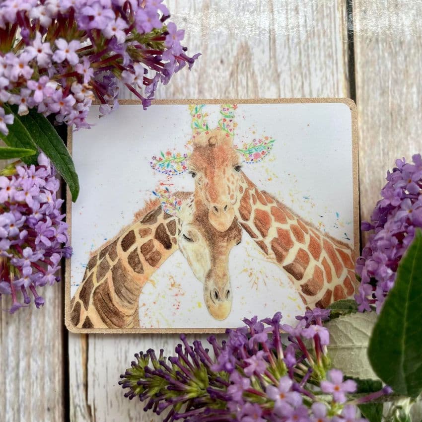 GIRAFFE COUPLE  ECO FRIDGE MAGNET