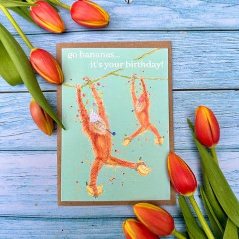 GO BANANAS! IT'S YOUR BIRTHDAY ORANGUTAN ECO-CARD