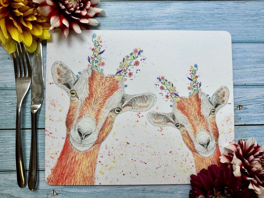 GORDON THE GOAT LUXURY CORK PLACEMAT