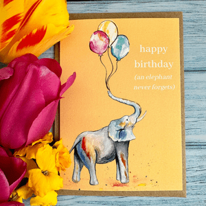 HAPPY BIRTHDAY - AN ELEPHANT NEVER FORGETS ECO-CARD