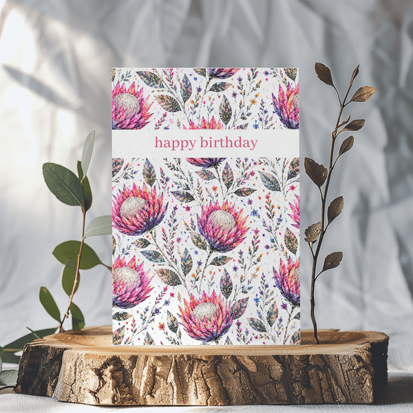 HAPPY BIRTHDAY FLORAL ECO-CARD