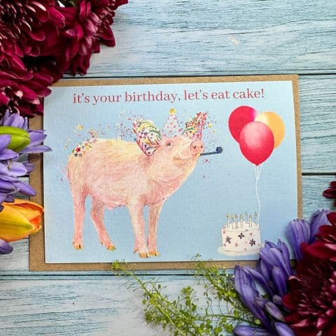 HAPPY BIRTHDAY PIG ECO-CARD