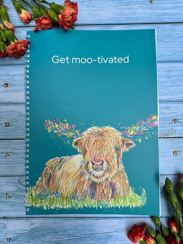 HIGHLAND COW A4 SKETCHBOOK