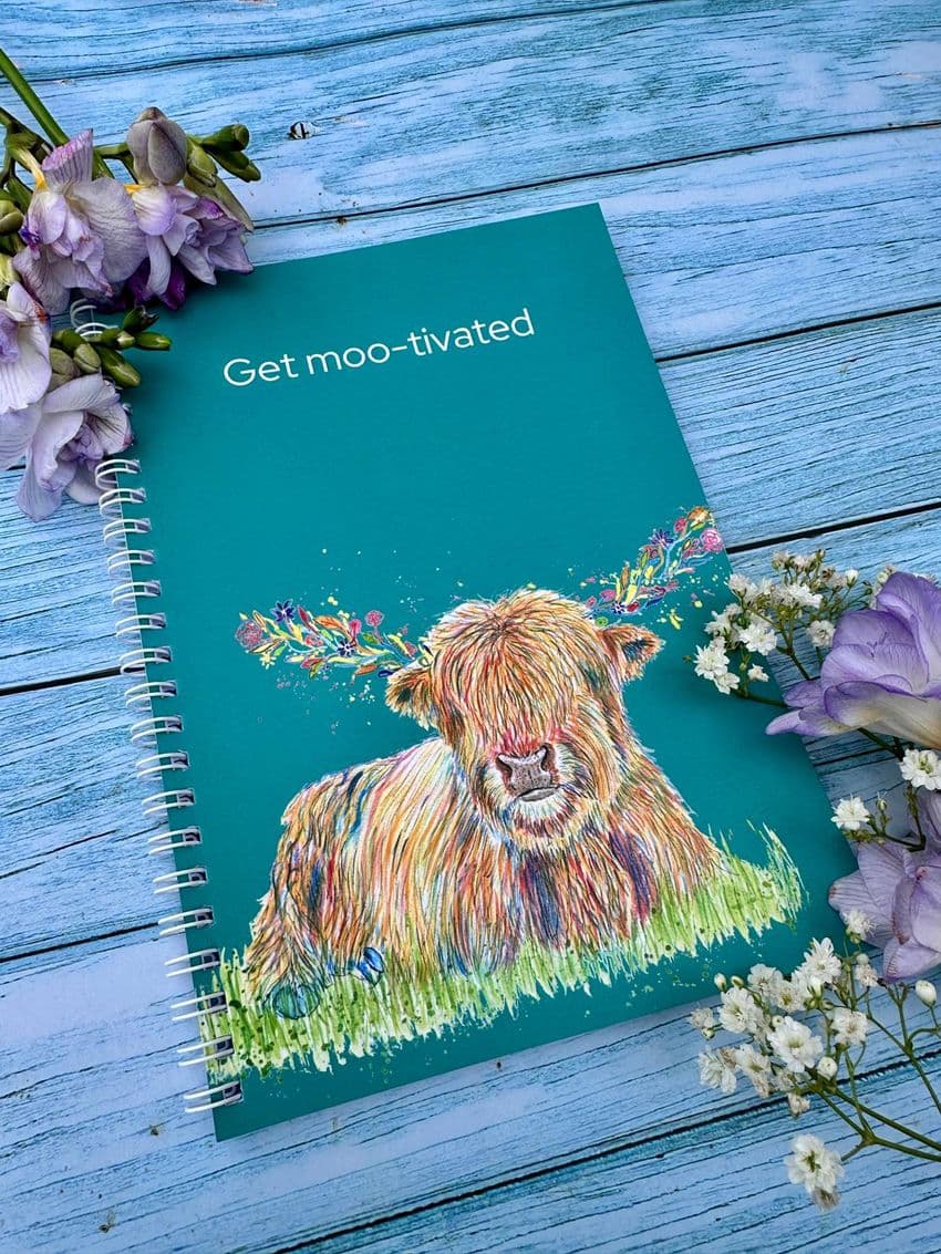HIGHLAND COW A5 LINED NOTEBOOK