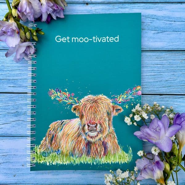 HIGHLAND COW A5 LINED NOTEBOOK