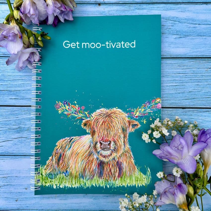 HIGHLAND COW A5 LINED NOTEBOOK