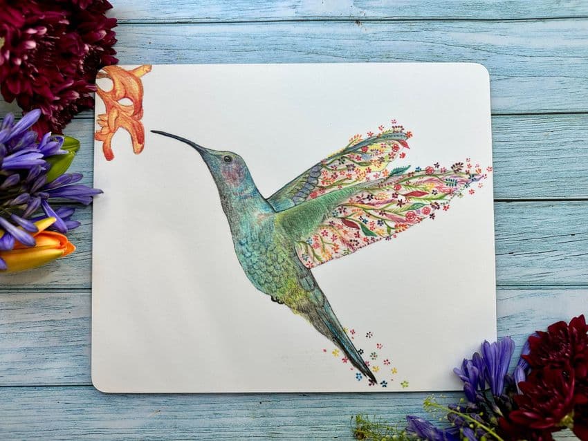 HONEY THE HUMMINGBIRD LUXURY CORK PLACEMAT
