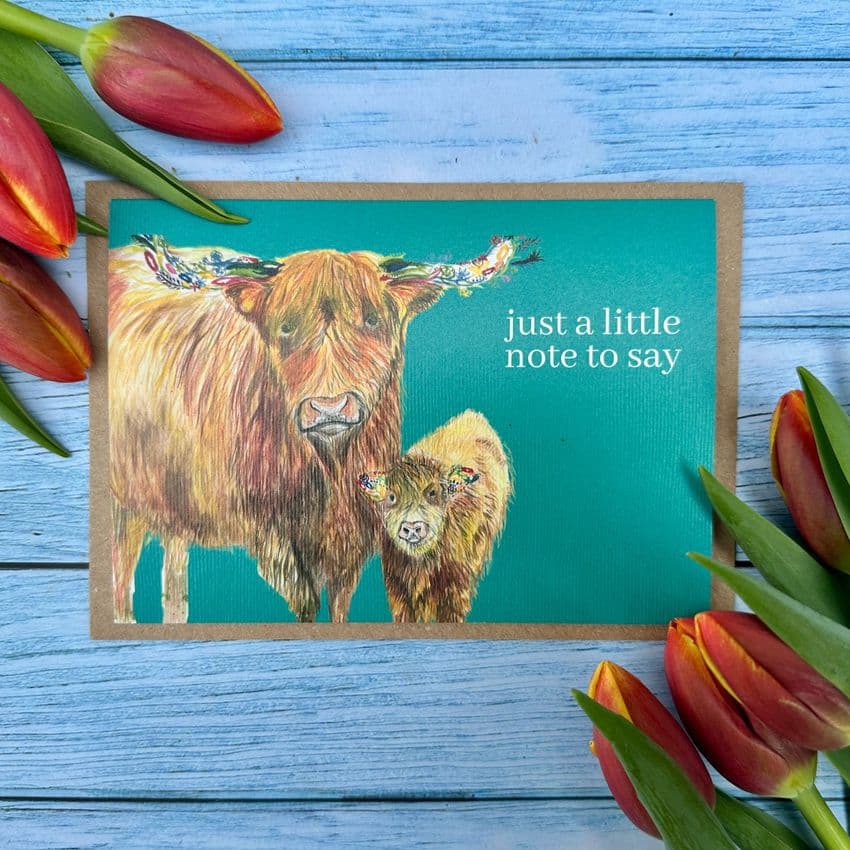 JUST A LITTLE NOTE TO SAY HIGHLAND COW ECO-CARD