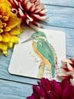 KIPPER THE KINGFISHER LUXURY CORK COASTER