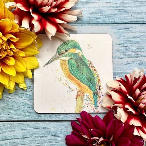 KIPPER THE KINGFISHER LUXURY CORK COASTER