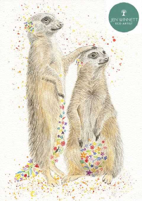 MAURICE AND MAVIS THE MEERKATS SIGNED PRINT