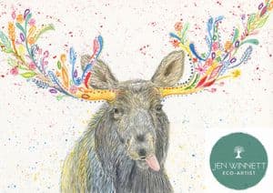 MERLIN THE MOOSE - SIGNED PRINT