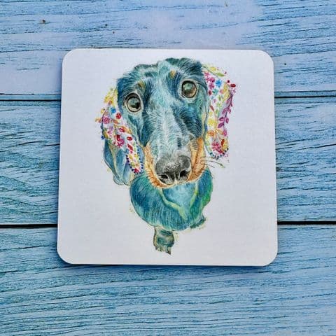 MOOSE THE DACHSHUND LUXURY CORK COASTER