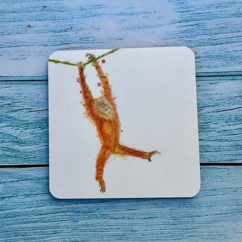 OSCAR THE ORANGUTAN LUXURY CORK COASTER