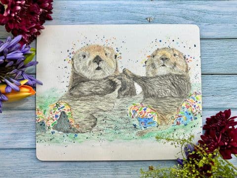 OTIS AND OPAL THE OTTERS LUXURY CORK PLACEMAT