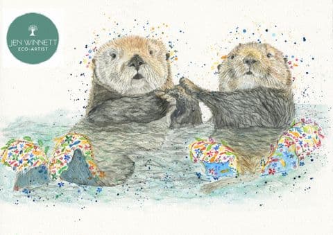 OTIS AND OPAL THE OTTERS SIGNED PRINT