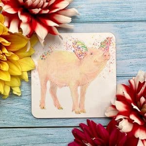 PABLO THE PIG LUXURY CORK COASTER