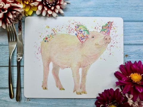 PABLO THE PIG LUXURY CORK PLACEMAT