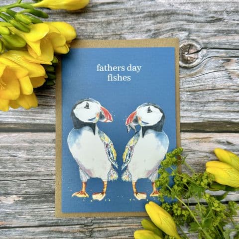 PUFFIN FATHERS DAY FISHES ECO CARD