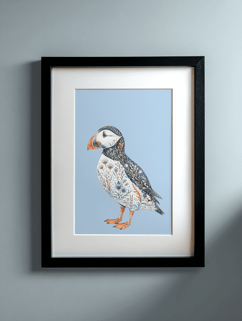 PUFFIN WILD BLOOM A4 PRINT