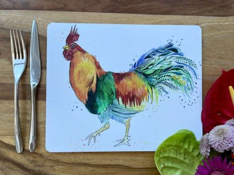 REGGIE THE ROOSTER LUXURY CORK PLACEMAT