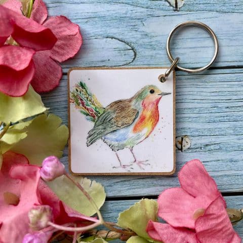 ROBBIE THE ROBIN ECO KEYRING