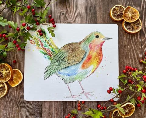 ROBBIE THE ROBIN LUXURY CORK PLACEMAT