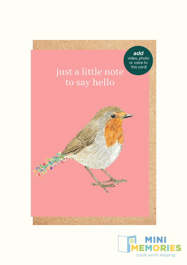 Robin Little Note QR Card - Add video, photo or voice to this card