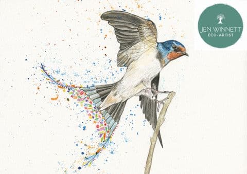 SAORISE THE SWALLOW SIGNED PRINT