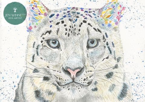 SAPPHIRE THE SNOW LEOPARD SIGNED PRINT