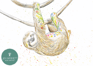 SOPHIE THE SLOTH- SIGNED PRINT