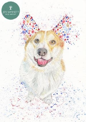 SUSAN THE CORGI - SIGNED PRINT