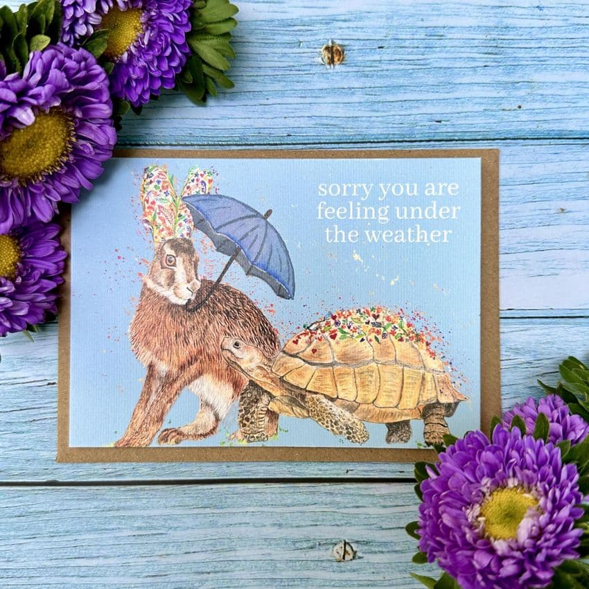 UNDER THE WEATHER HARE AND TORTOISE ECO-CARD