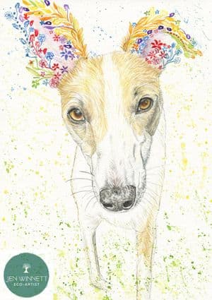 WHIPPET  - SIGNED PRINT