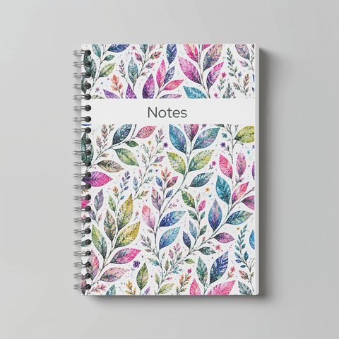 WILD BLOOM LEAVES A5 LINED NOTEBOOK