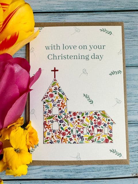 WITH LOVE ON YOUR CHRISTENING DAY ECO-CARD